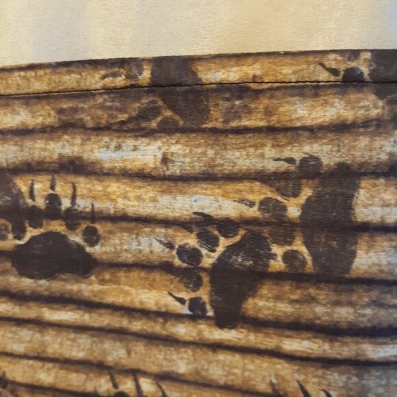 New Travel Sling bag Western Bear Paw Prints design Sage Suede Brown blue rustic - Picture 11 of 14